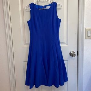 Calvin Klein Size 4 Petite Blue Dress